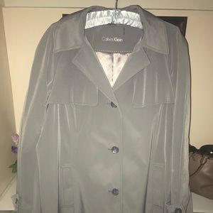 Calvin Klein Periwinkle Trench w/hood.